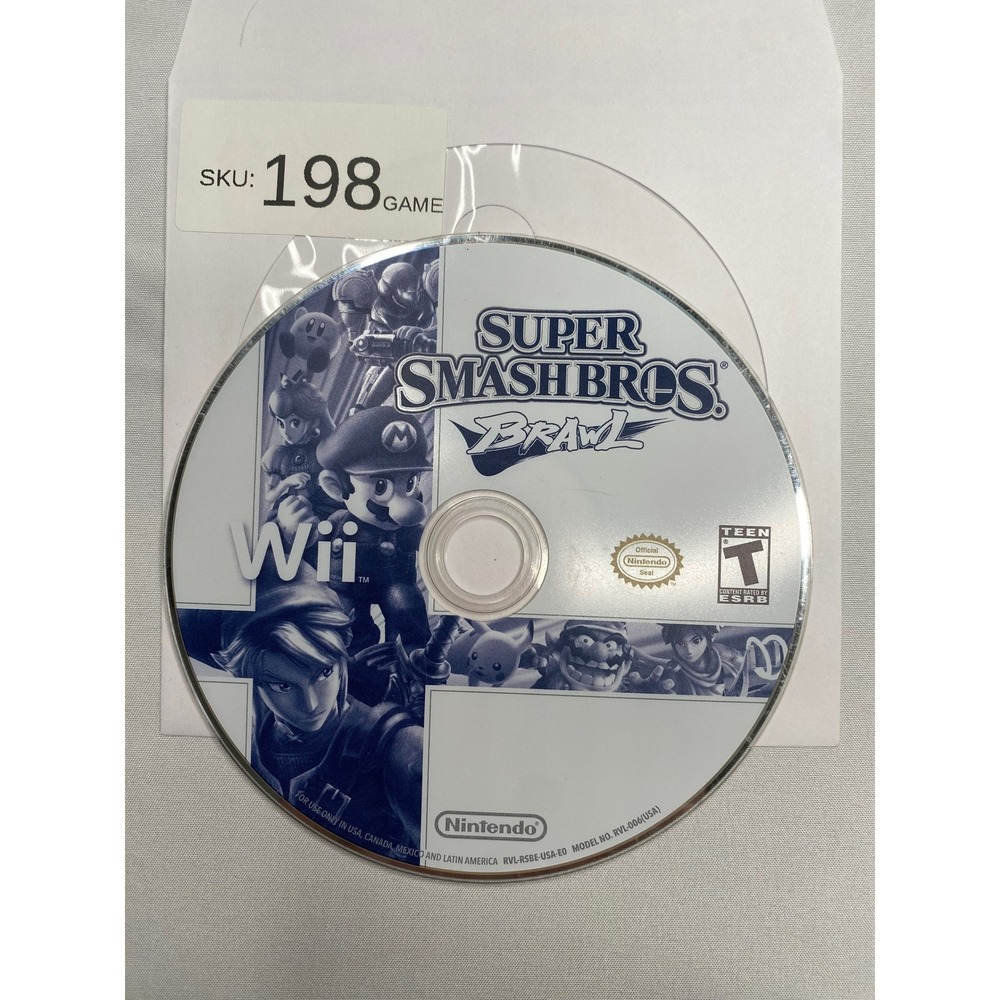 Super Smash Bros Brawl Nintendo Wii Game Disc Only